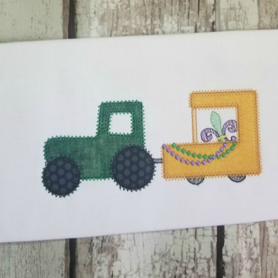 Mardi Gras Tractor Float Machine Applique Design